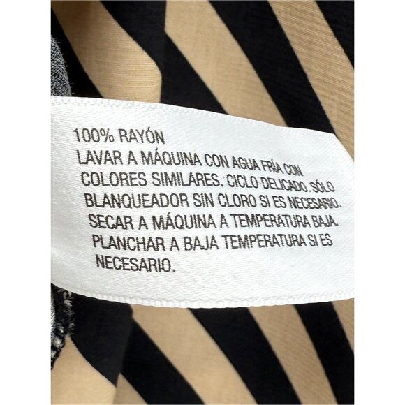 A new day M Striped Black and Cream Front Button Top - Picture 8 of 10